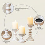 Farmhouse Brown Pillar Candle — 3.9" - View 6