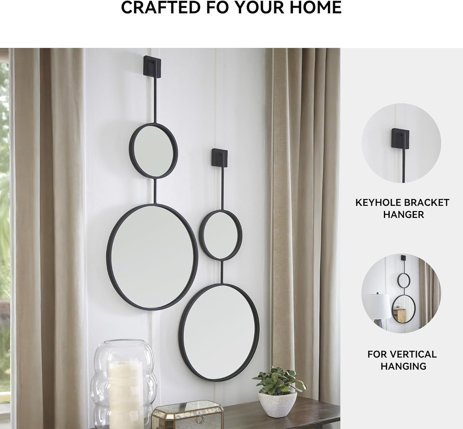 Round Modern Glass Mirror - View 4