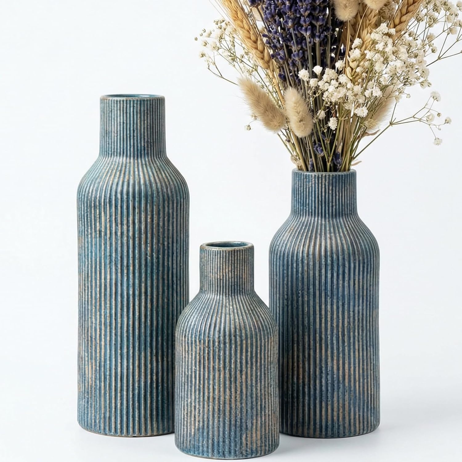 Modern Beige Flower Vase — Set of 3 — 3-piece-set