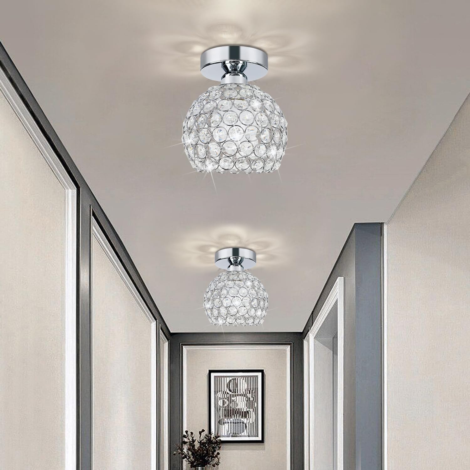 Luxe Black Chandelier — 7.7" - View 4