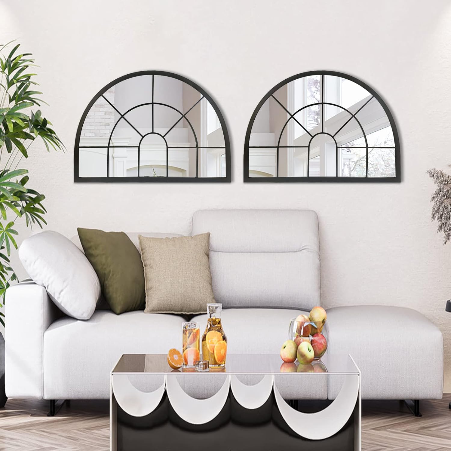 Farmhouse Black Round Mirror — 28" - View 9