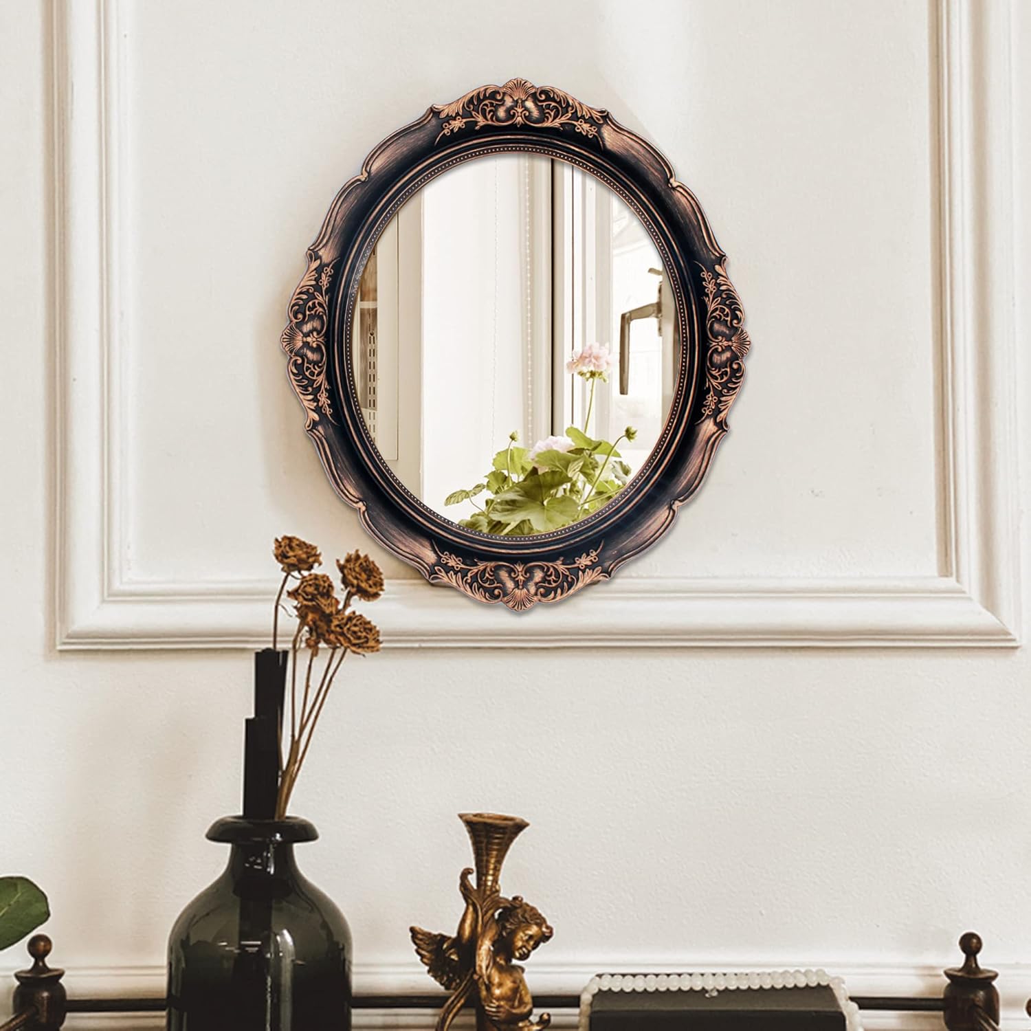 Oval Luxe Blue Wall Mirror — 8" - View 2