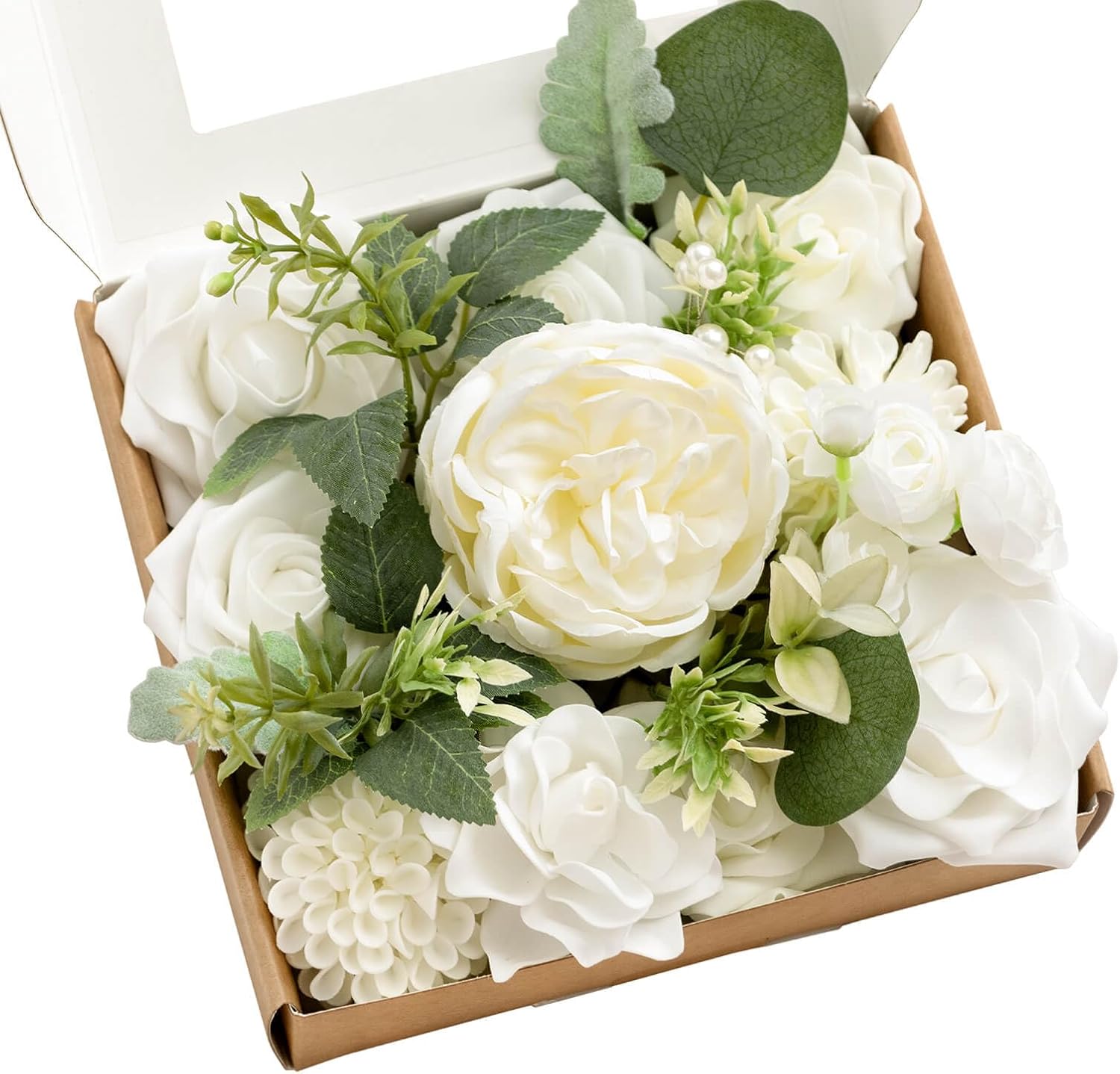 Beige Artificial Plant — White & Sage
