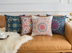 Velvet Boho Blue Throw Pillow Cover — 18"