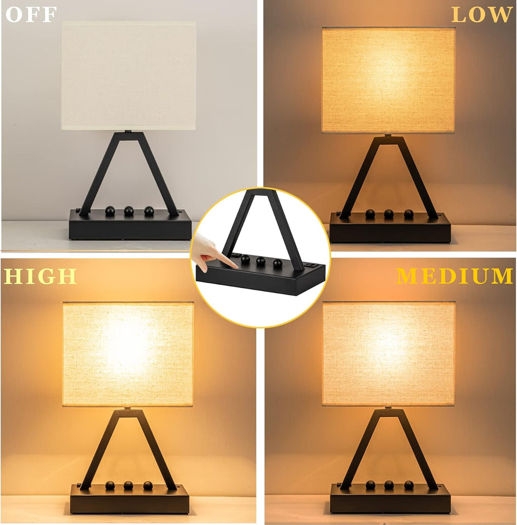 Dimmable Black Bedside Lamp - View 2