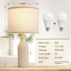 Adjustable Farmhouse Beige Bedside Lamp — 24.8" - View 2