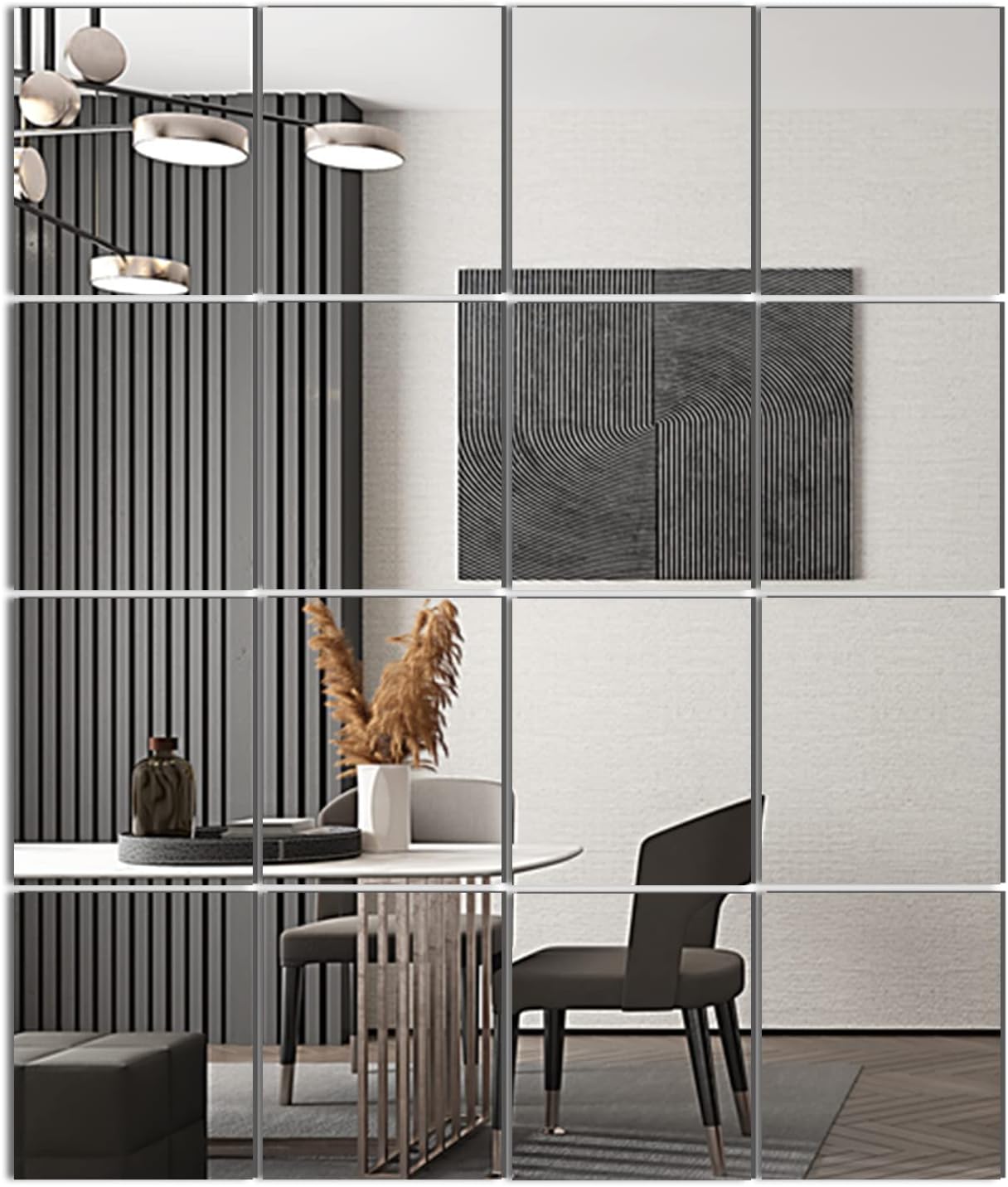 Glass Wall Mirror — 50" — 14''x12''-16PCS