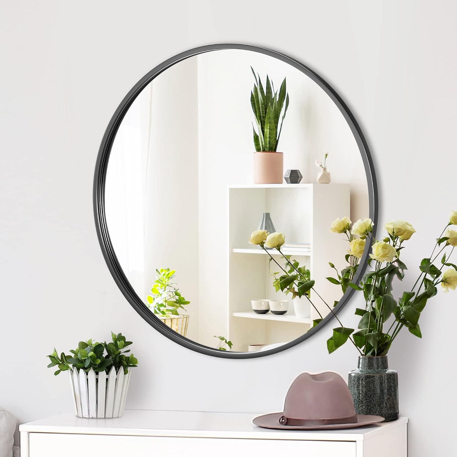 Metal Round Mirror — 24" - View 2