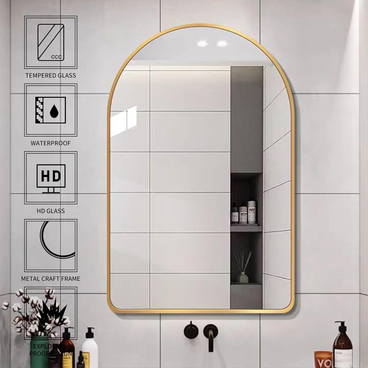 Farmhouse Black Vanity Mirror — 28" - View 3