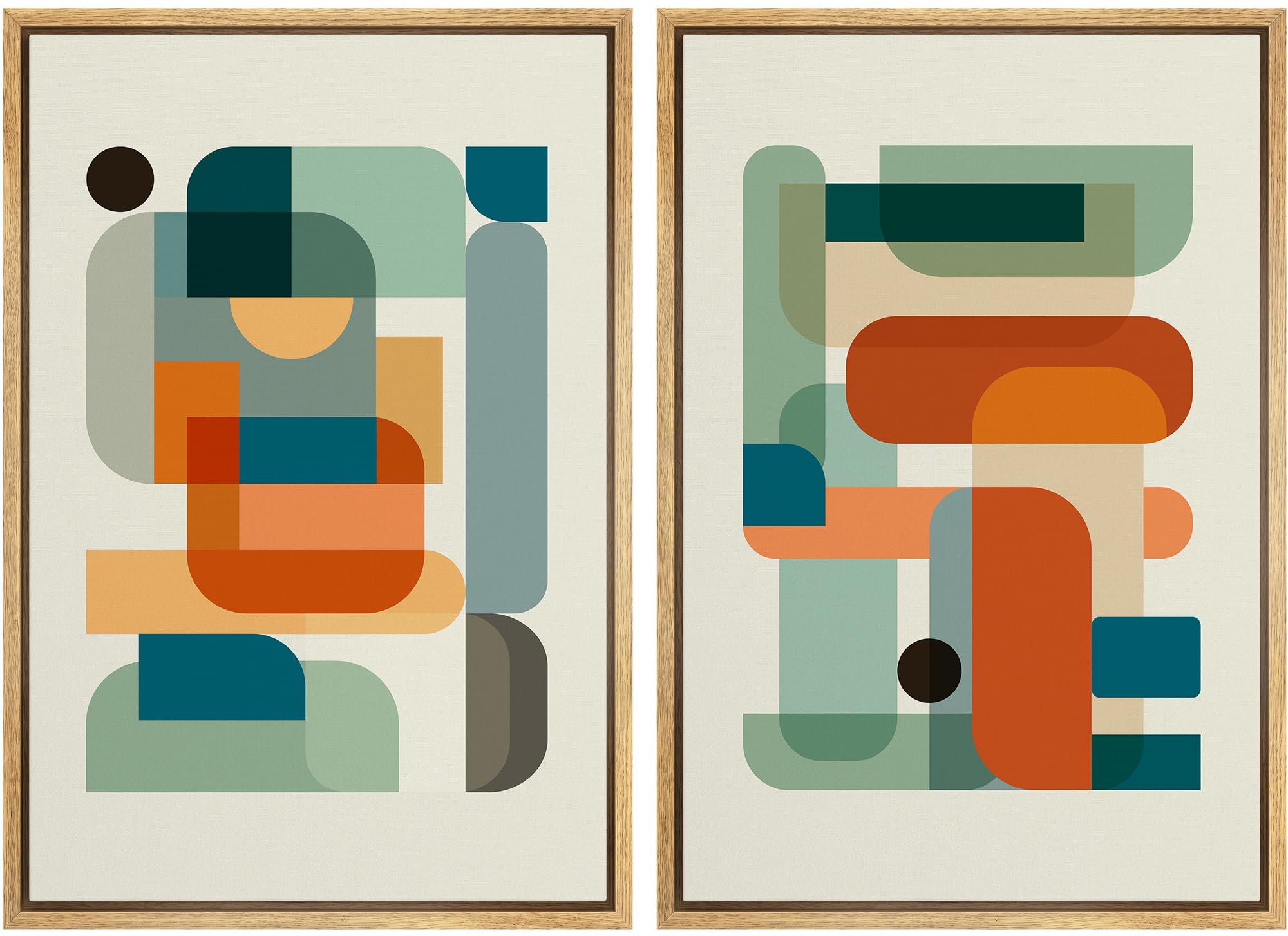 Framed Mid-Century Fabric Wall Art — 16"