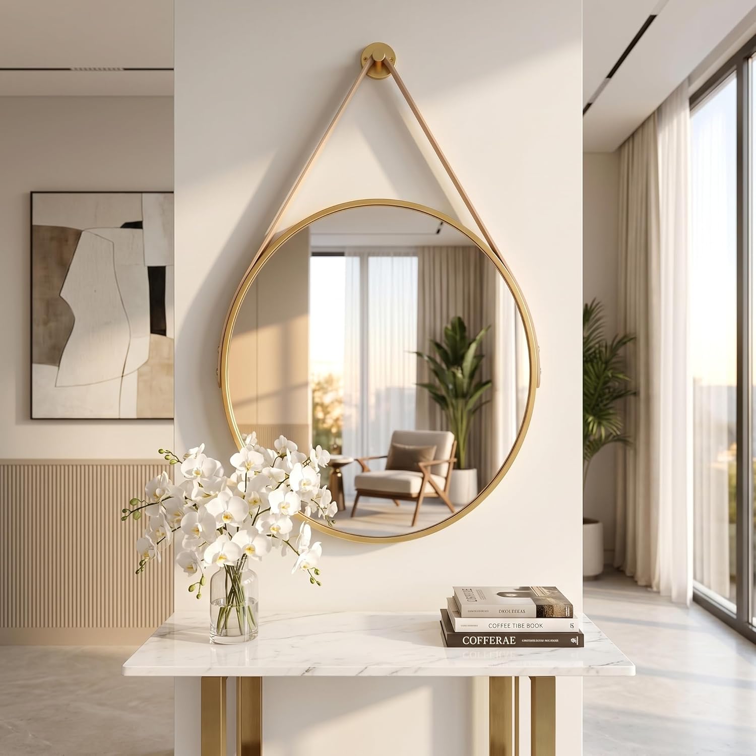 Luxe Black Round Mirror — 20" - View 3