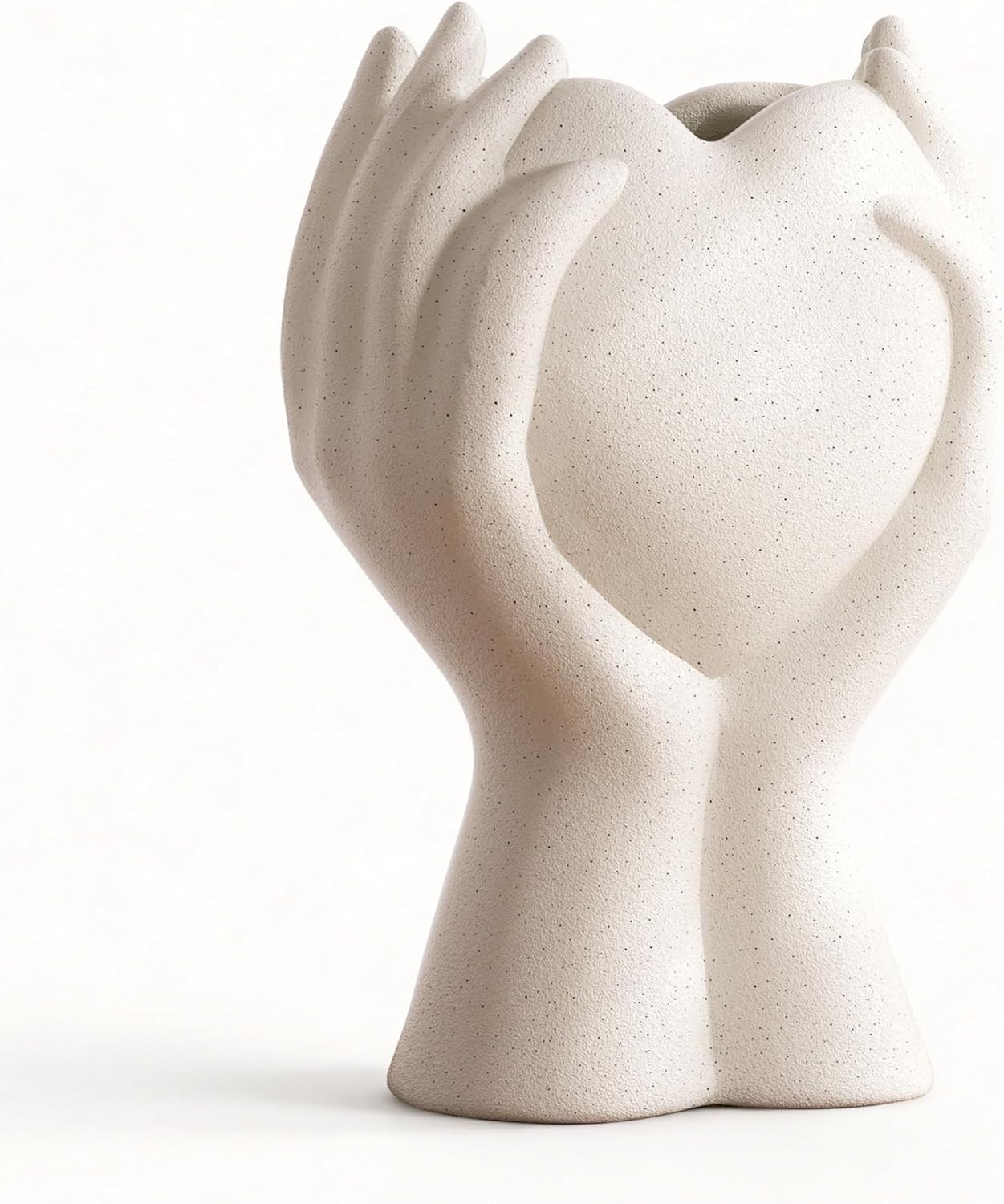 Modern Beige Flower Vase — Cream White