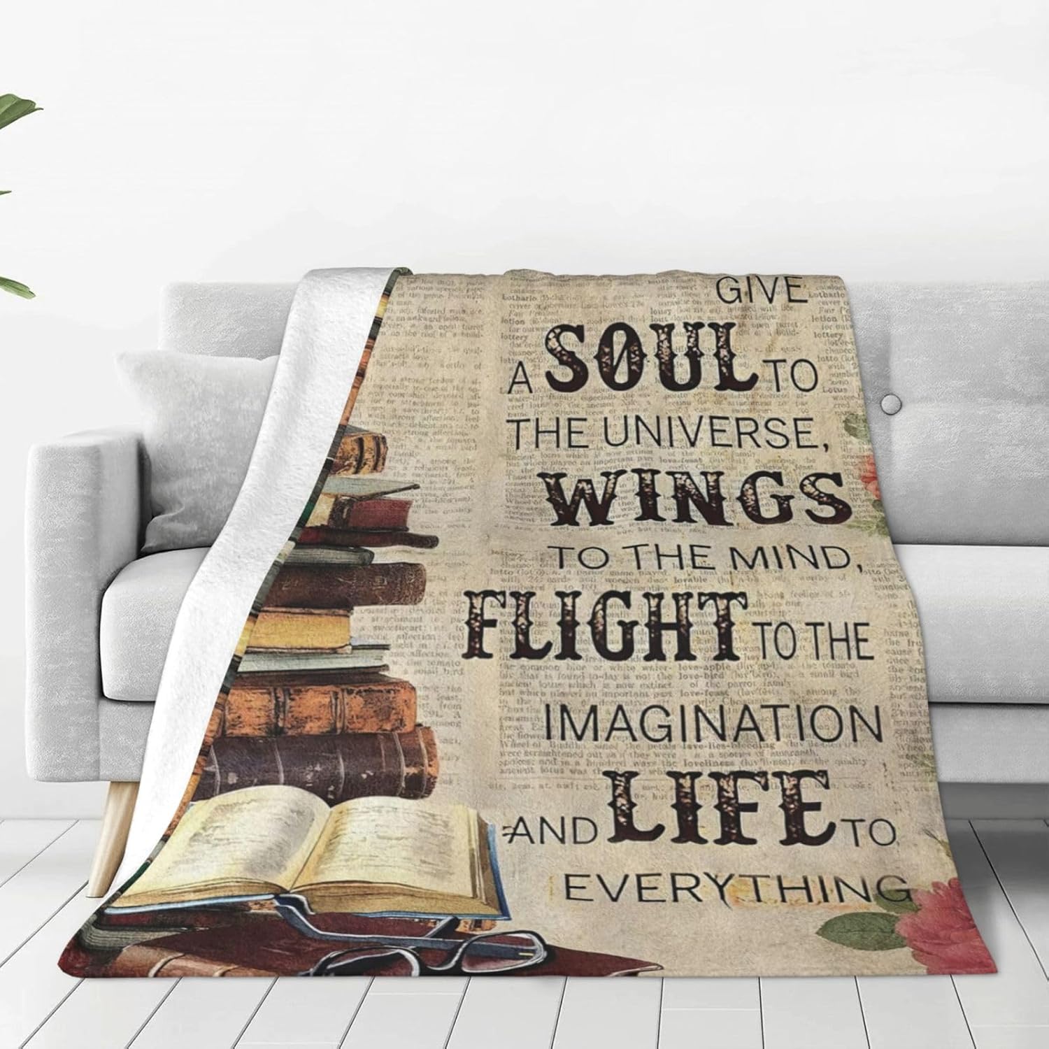 Black Throw Pillow — 50" — Motivational Book