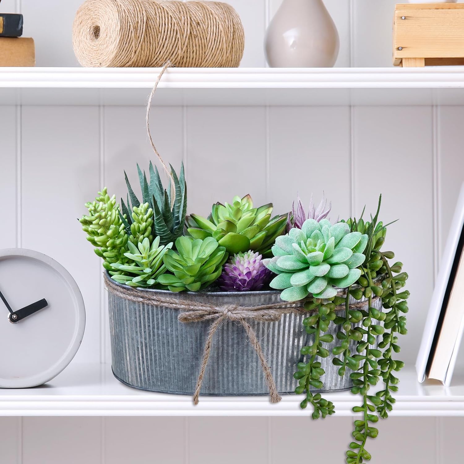 Oval Farmhouse Metal Artificial Plant — 10" - View 8