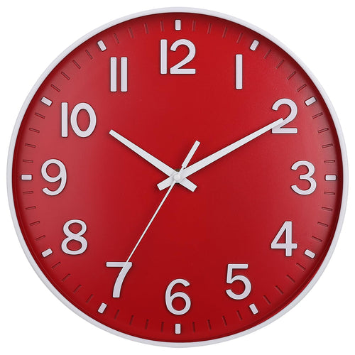 Battery Operated Modern Black Wall Clock — 12"