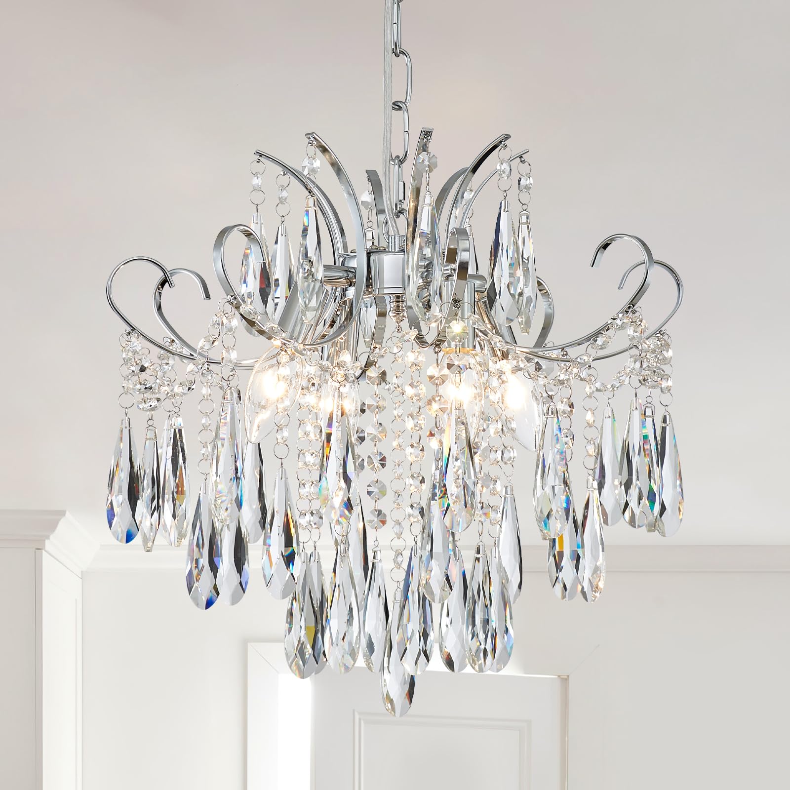 Luxe Black Chandelier — 4-Light