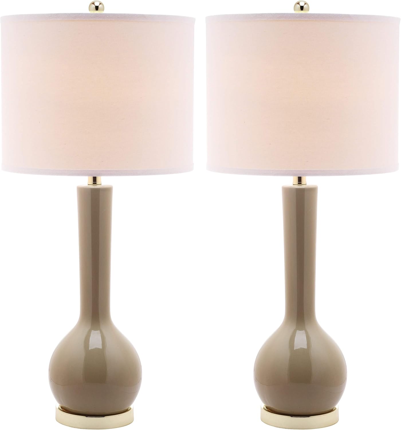 Modern Beige Table Lamp — Set of 2 — Taupe - Set of 2