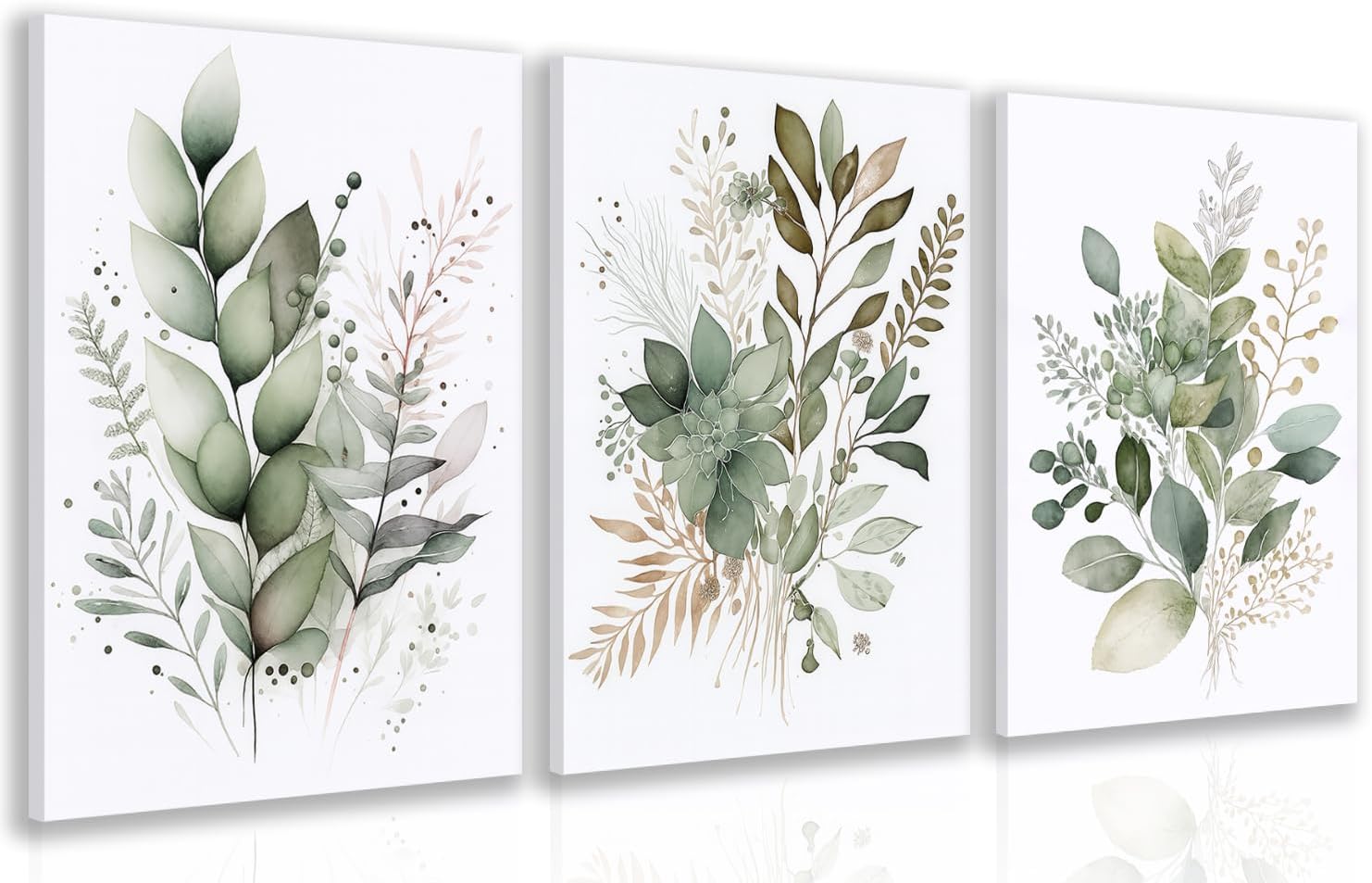 Framed Modern Blue Wall Decor — 16" — Sage