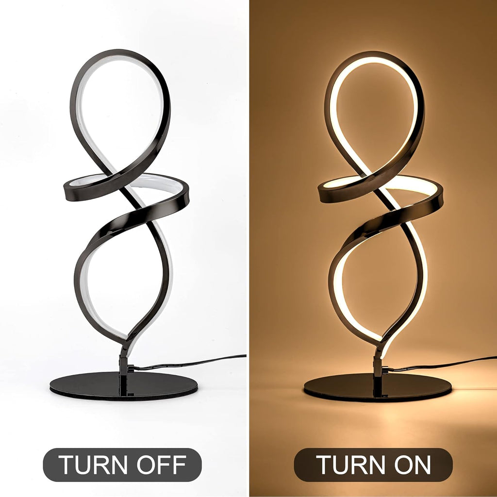 Modern Black Bedside Lamp - View 4