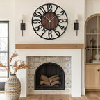 Battery Operated Farmhouse Black Wall Clock — 24" - View 5