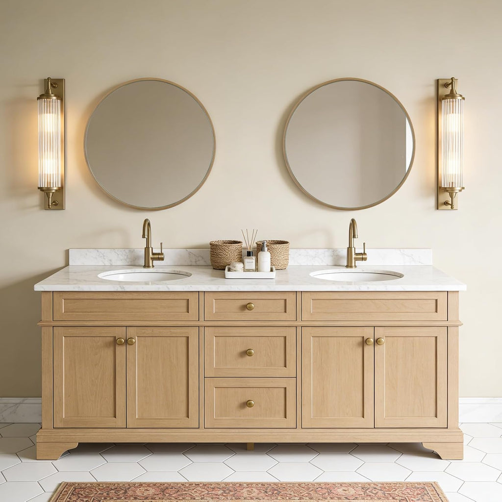 Round Beige Wall Mirror — 24" - View 5