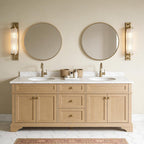 Round Beige Wall Mirror — 24" - View 5