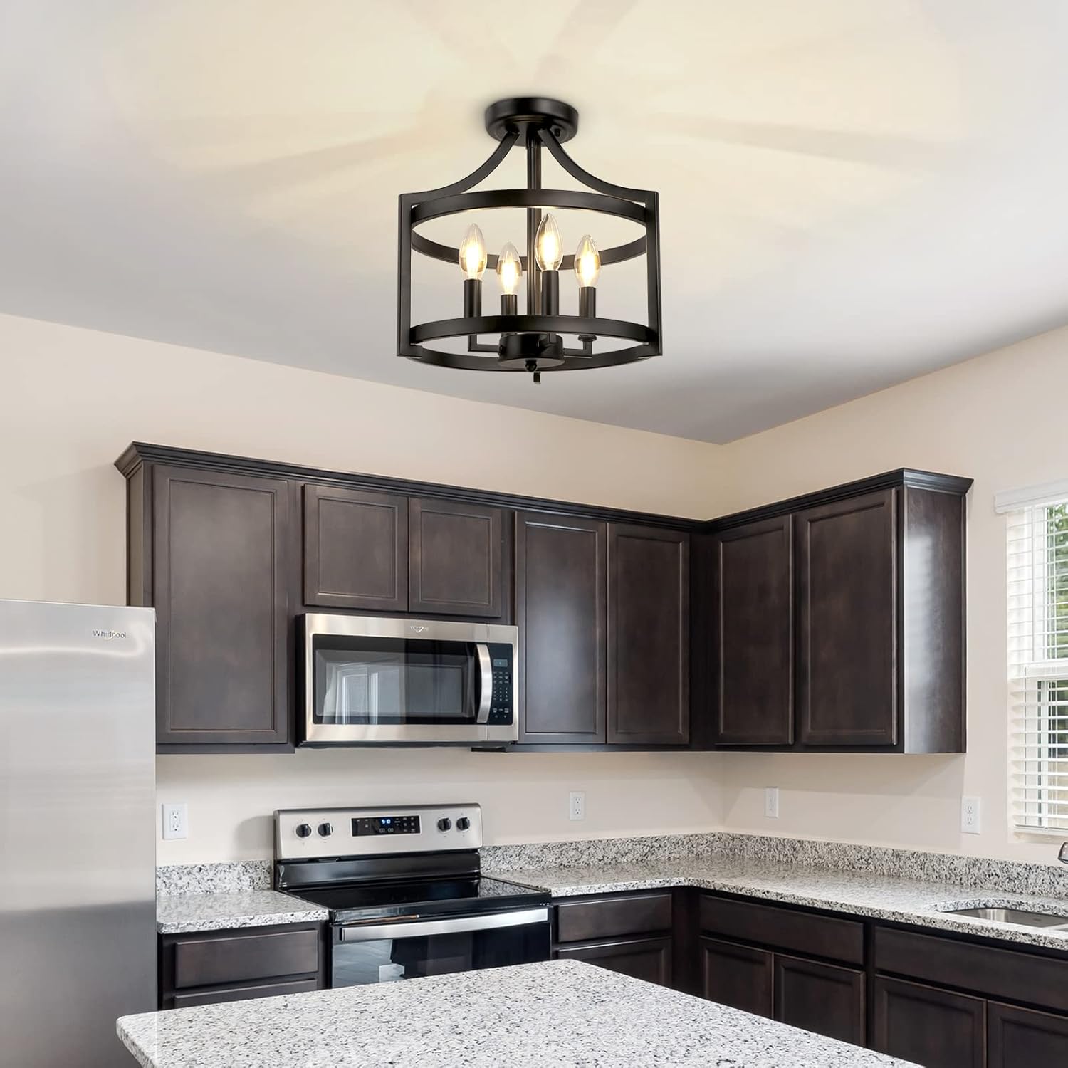 Convertible Farmhouse Black Chandelier - View 9