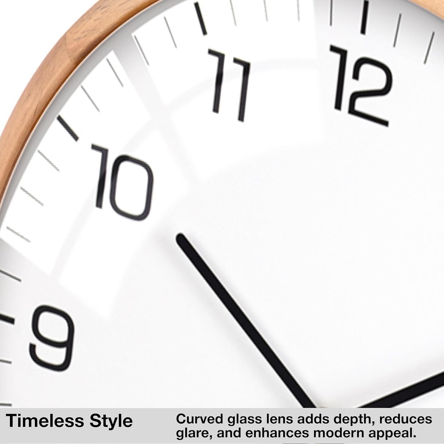 Battery Operated Modern White Wall Clock — 12" - View 3