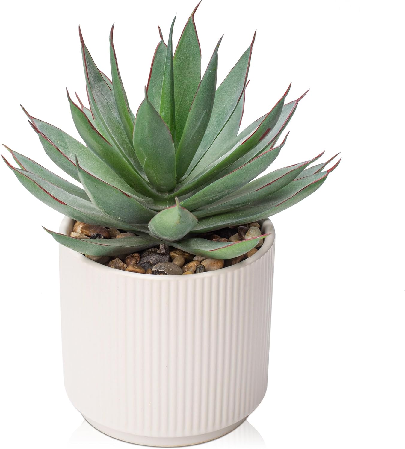 Farmhouse Black Faux Plant — Aloe-white Ceramic Pot