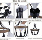 Vintage Farmhouse Wood Chandelier — 4-Light - View 7