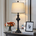 Dimmable Modern Black Bedside Lamp — 28.75"