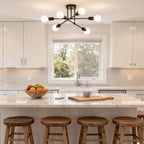 Mid-Century Black Chandelier — 6-Light - View 7