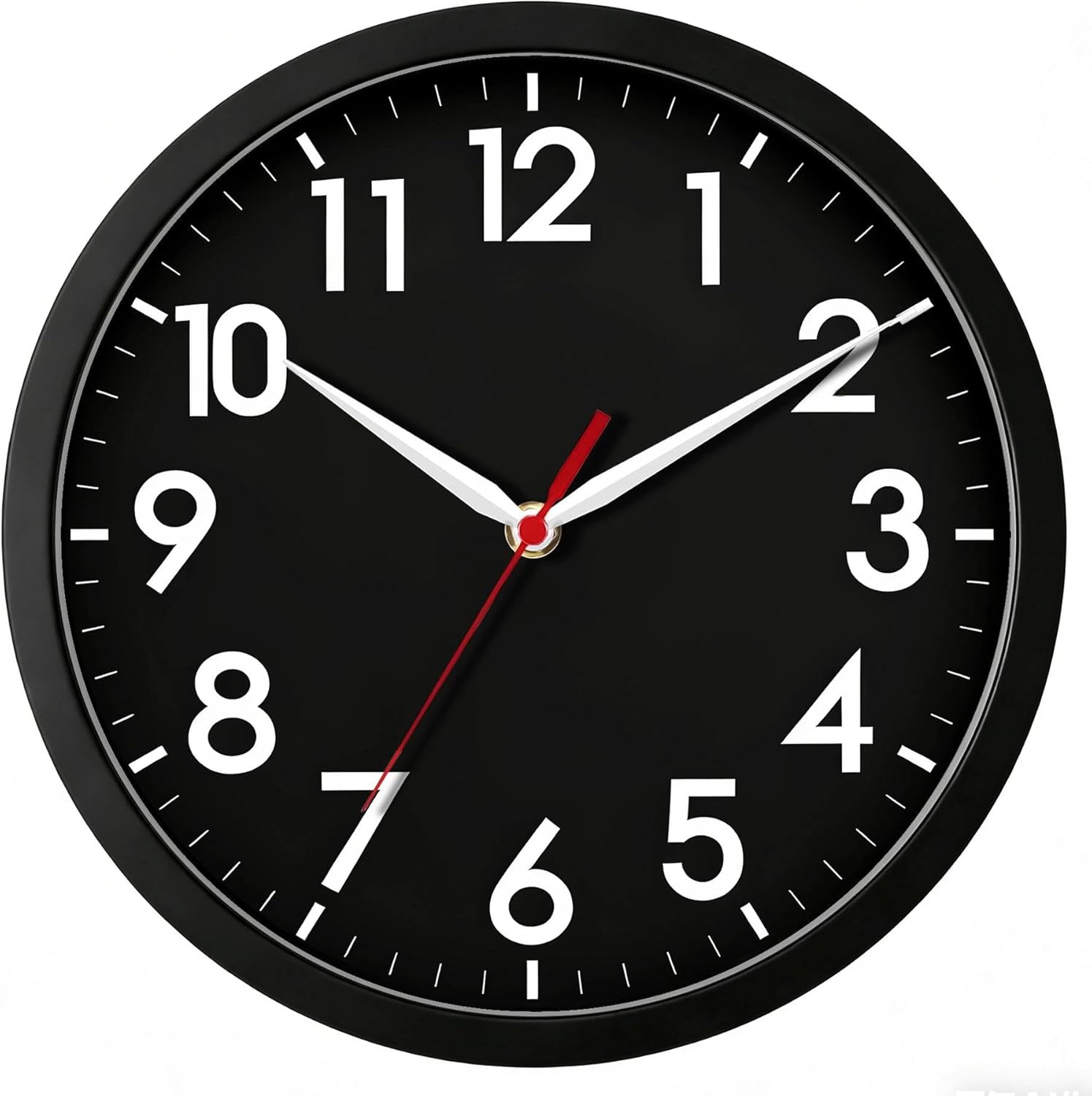 Battery Operated Black Wall Clock — 18" — J_black-black