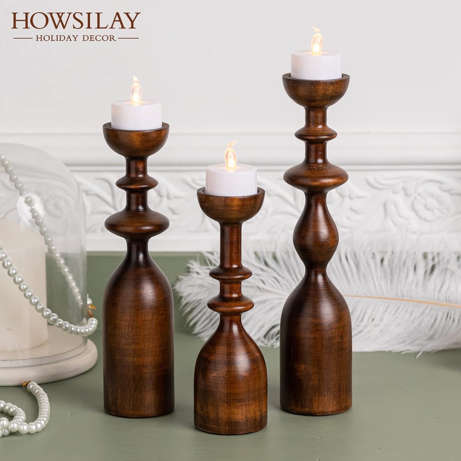 Farmhouse Black Pillar Candle — 4" - View 5