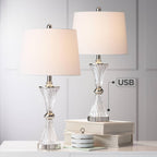 USB Charging Modern Black Table Lamp — 25.5" - View 7