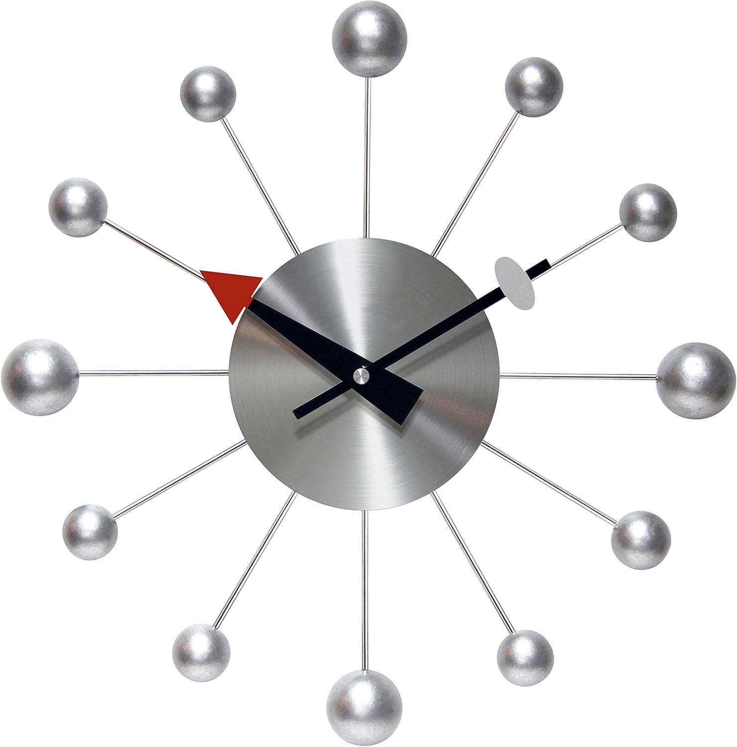 Green Wall Clock — 15" — Silver