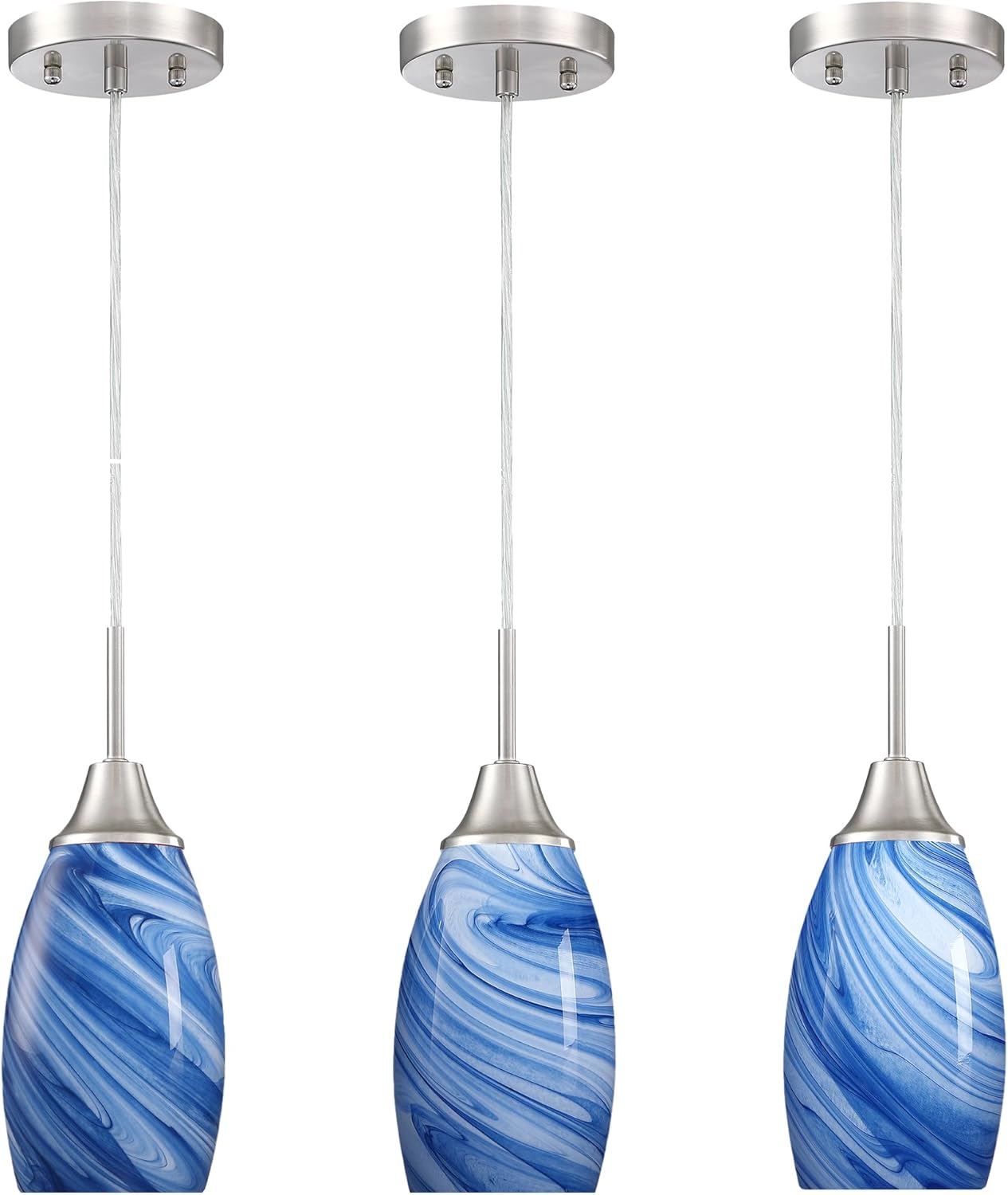 Oval Luxe Black Pendant Light — 4.72" — Black