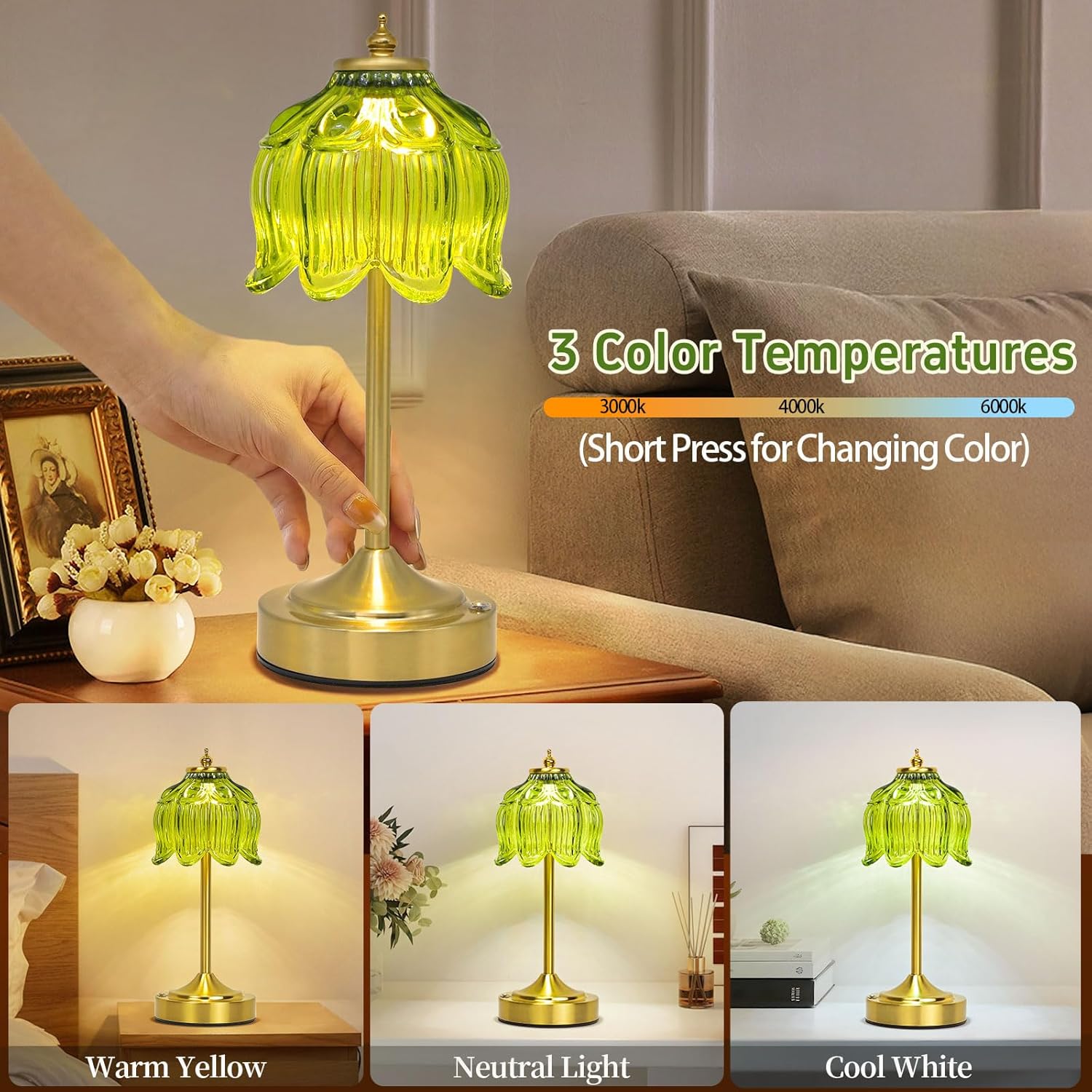 Cordless Black Desk Lamp - View 3