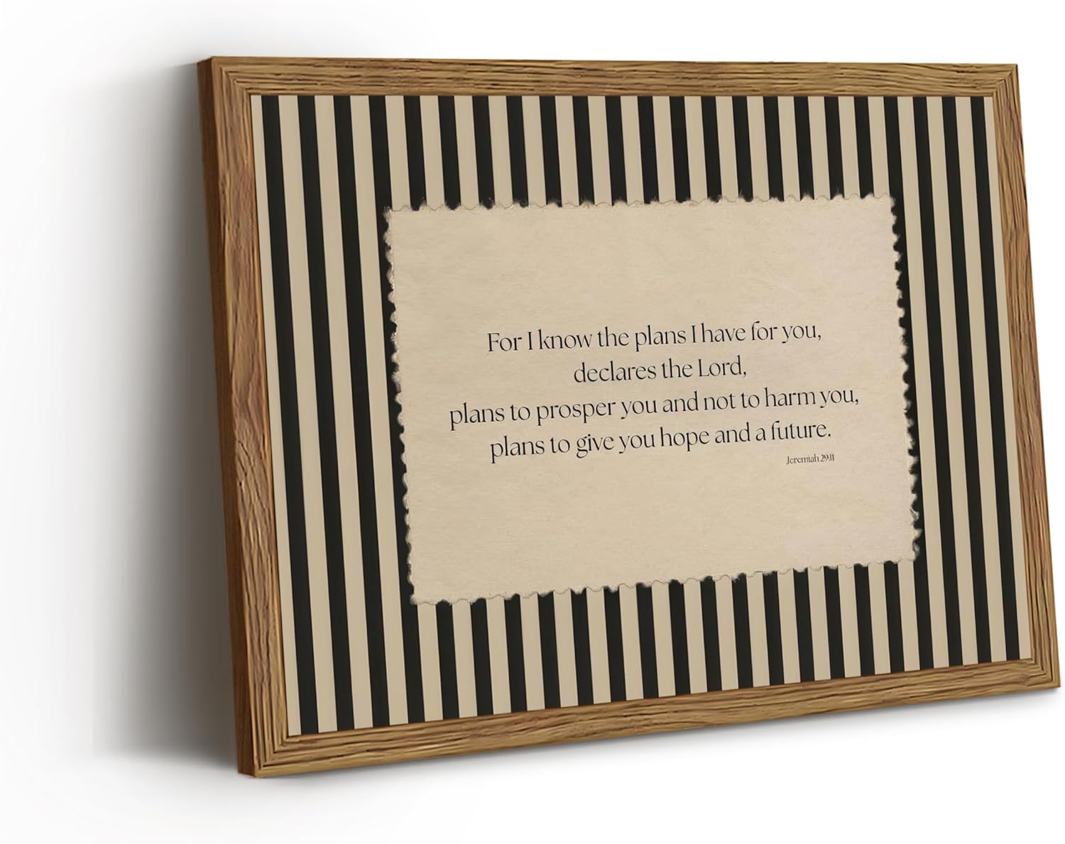 Framed Black Wall Decor — 16" — stripe