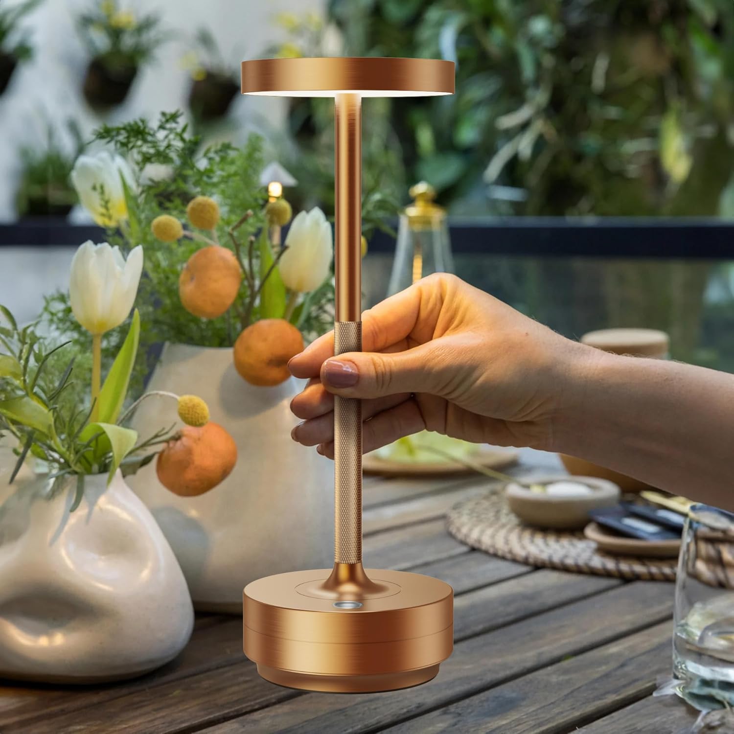 Cordless Beige Table Lamp - View 4