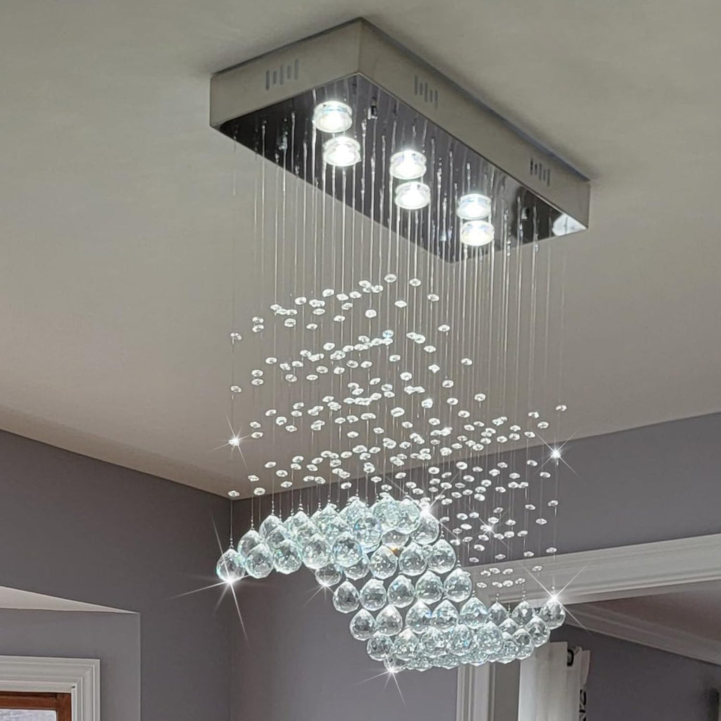 Rectangular Luxe Gold Chandelier — 23.6" - View 3