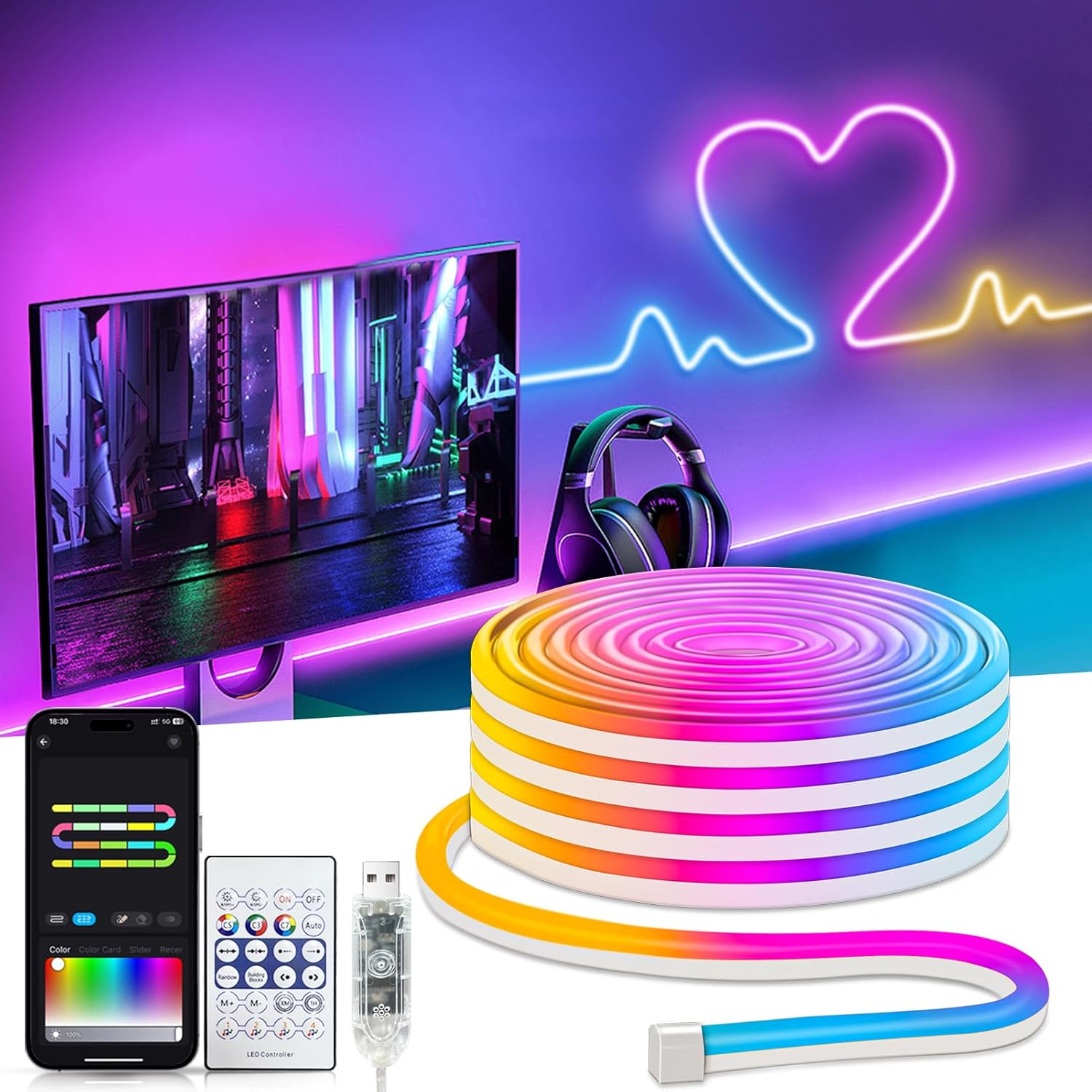 USB Rattan LED Strip Light — 5M