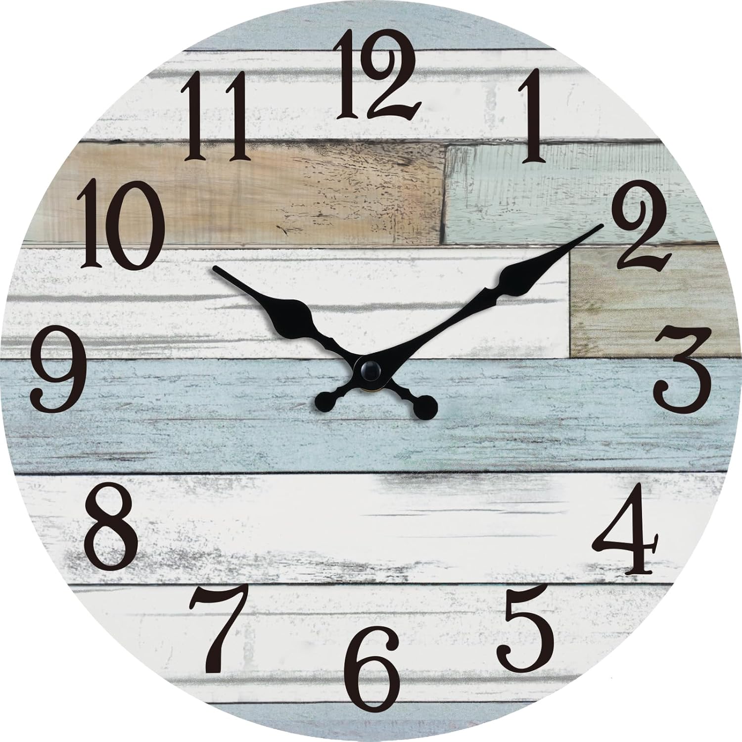 Battery Operated Farmhouse Blue Wall Clock — 14" — Blue