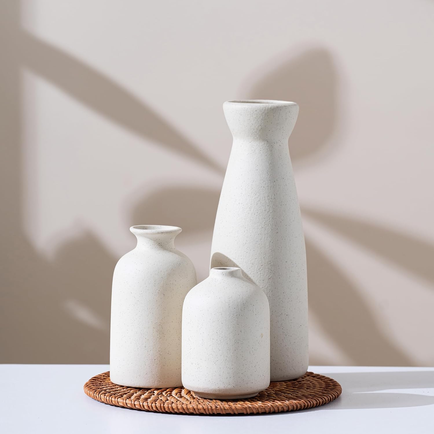 Boho Beige Vase Set — Set of 3 — Beige Set 3