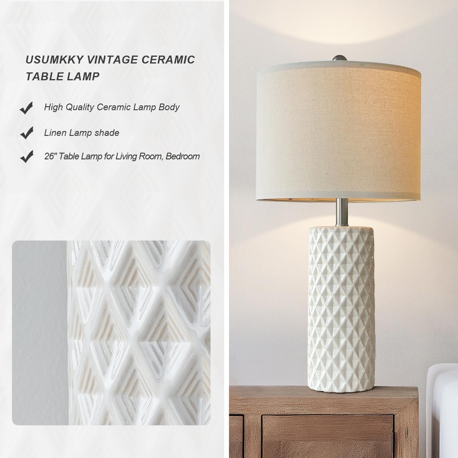 Vintage Modern Green Bedside Lamp — 26" - View 5