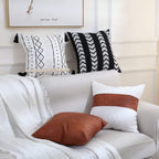 Boho Leather Throw Pillow Cover — 18" - View 6