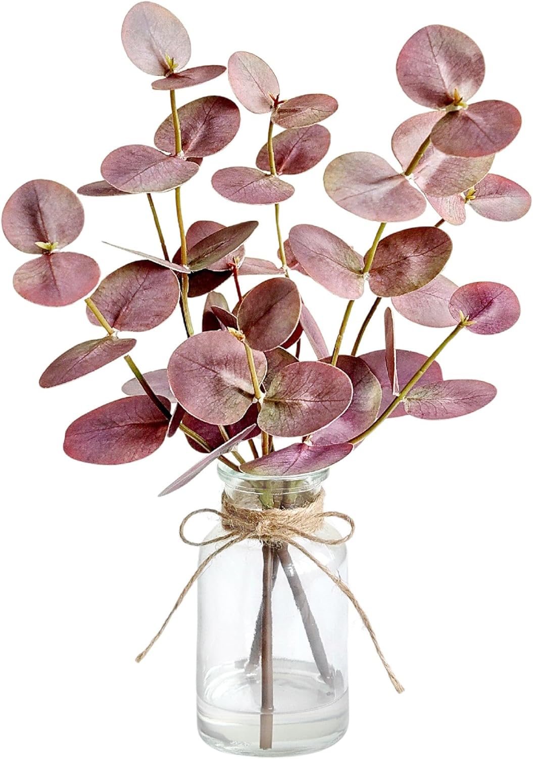 Glass Artificial Plant — Double-sided Purple Eucalyptus