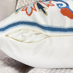 Embroidered Boho Blue Throw Pillow Cover — 18" - View 5