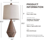 Linen Farmhouse Black Nightstand Lamp — 20.25" - View 7