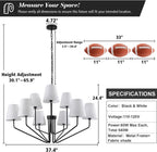 Farmhouse Black Chandelier - View 6